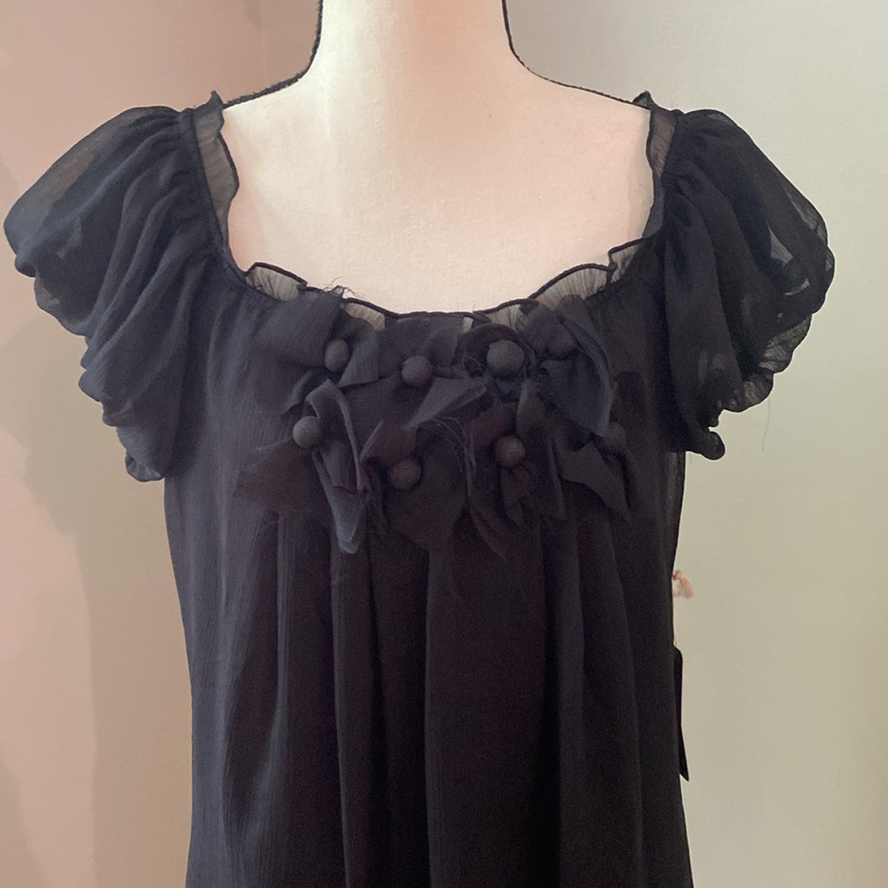 NWT Lucca Couture L black mini dress sweet girl dark Academia goth embellished - Picture 2 of 16